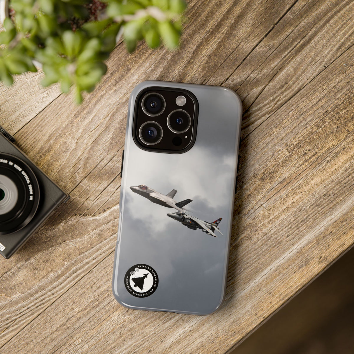 RAF F-35B and Spanish Navy Harrier in formation aviation photo iPhone tough phone case – view 44