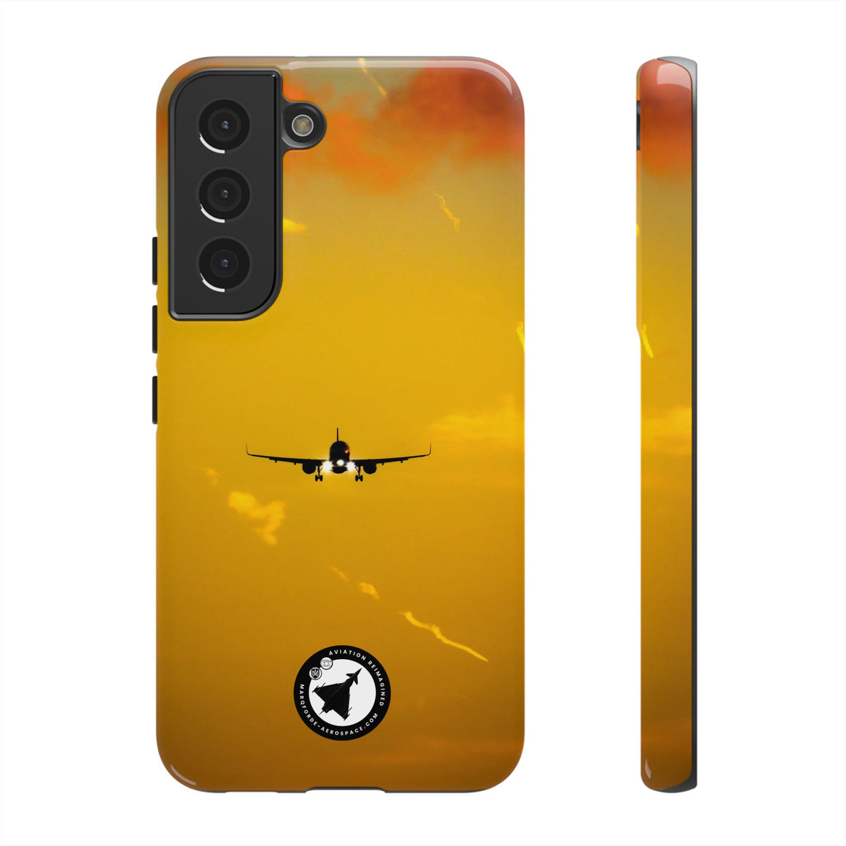 Aer Lingus A321neo on final approach, gold sky aviation photo Samsung Galaxy tough phone case – view 2