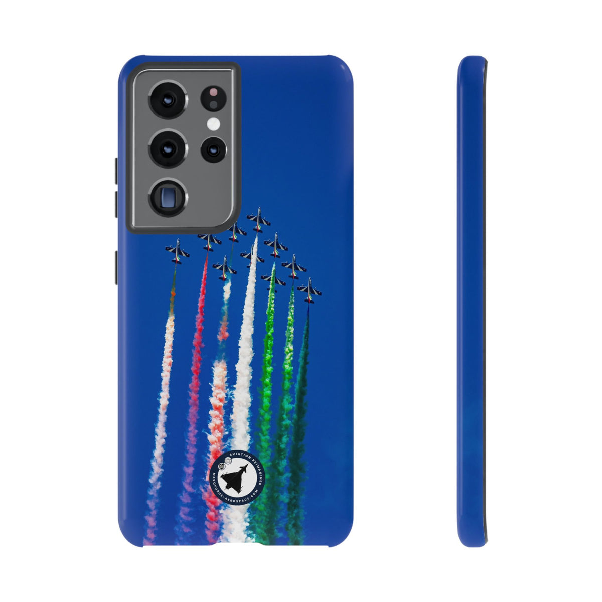 Frecce Tricolori formation trailing tricolour smoke aviation photo Samsung Galaxy tough phone case – view 11
