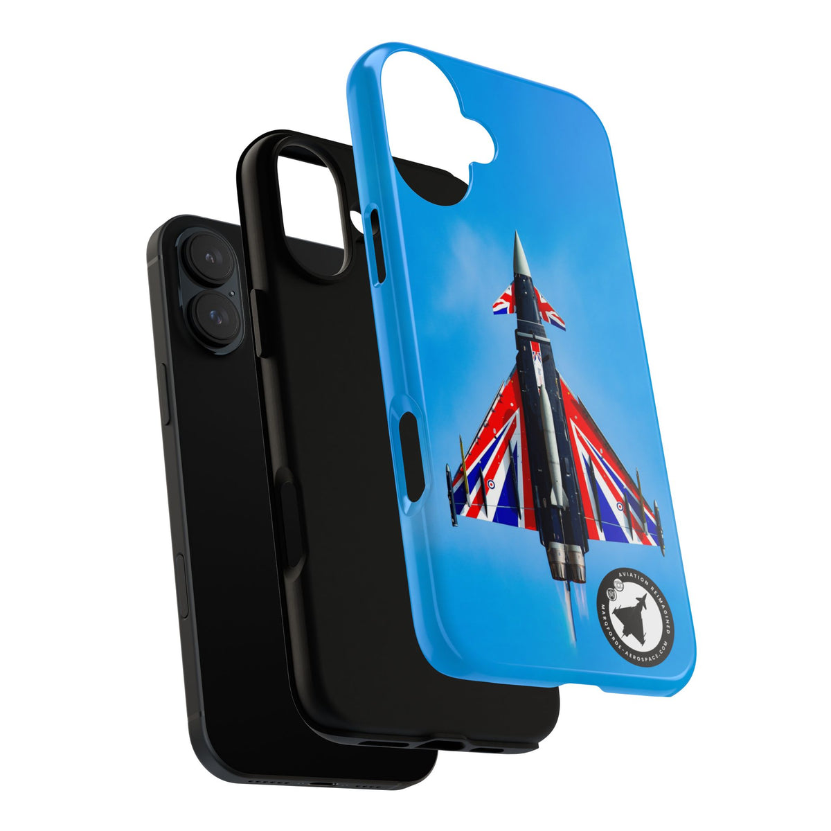 Union Flag Typhoon Blackjack climbing, seen from below aviation photo iPhone tough phone case – view 42