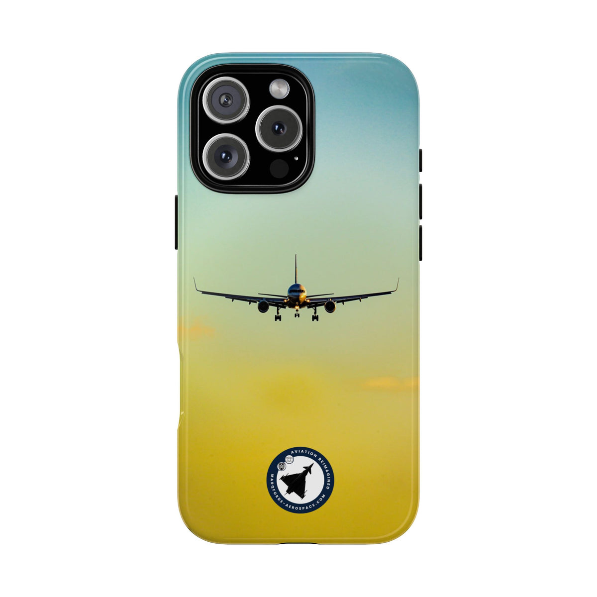 United Airlines Boeing 757 head-on on final approach aviation photo iPhone tough phone case – view 30