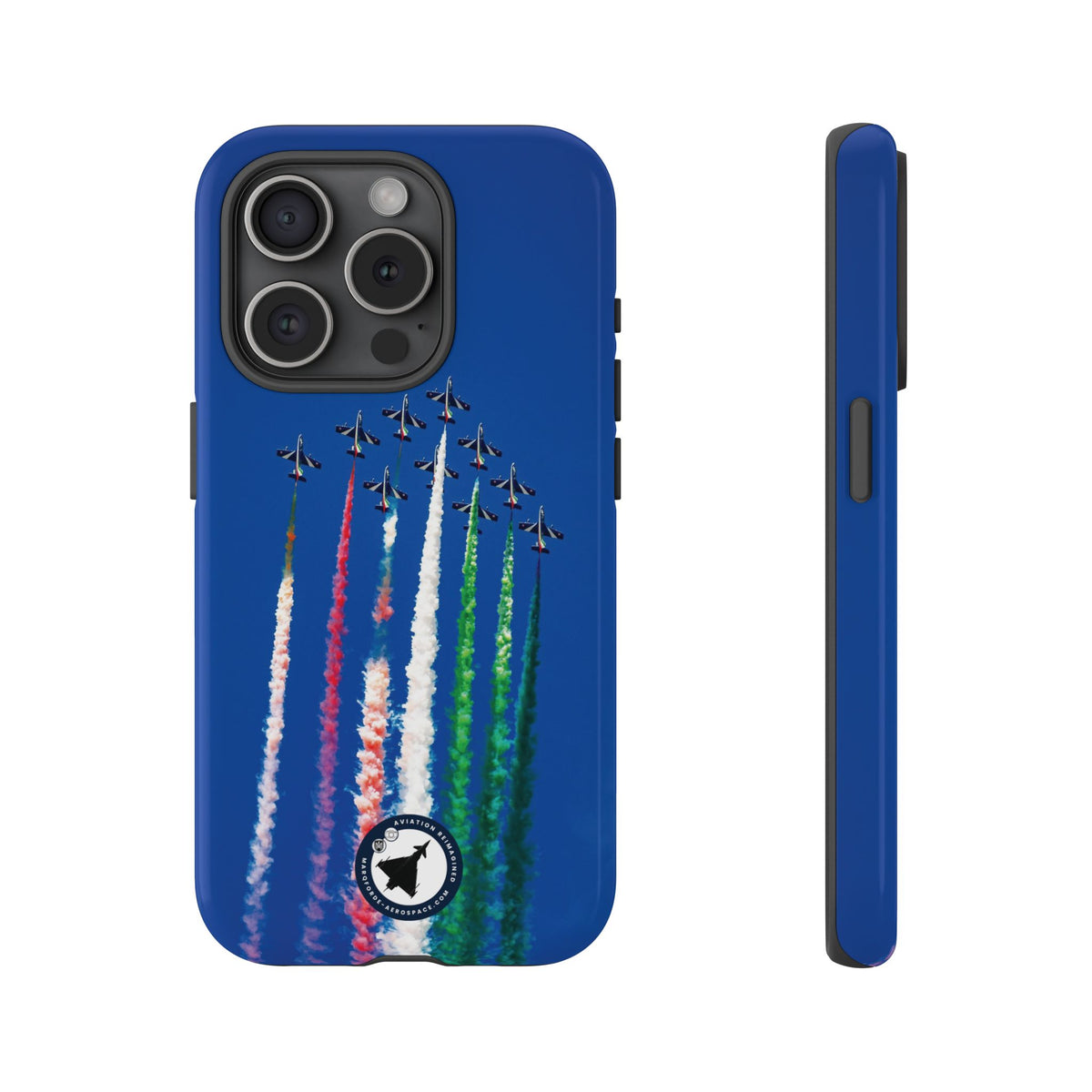 Frecce Tricolori formation trailing tricolour smoke aviation photo iPhone tough phone case – view 26