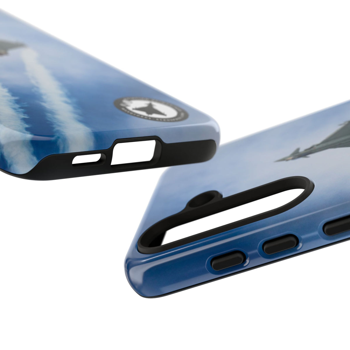 Italian Eurofighter climbing with twin white trails aviation photo Samsung Galaxy tough phone case – view 42