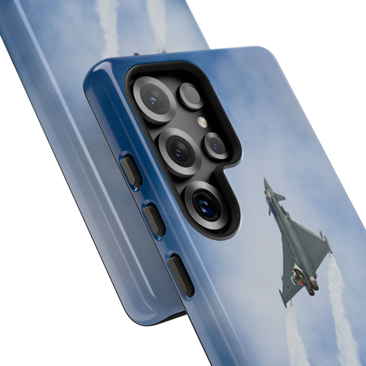 Italian Eurofighter climbing with twin white trails aviation photo Samsung Galaxy tough phone case – view 53