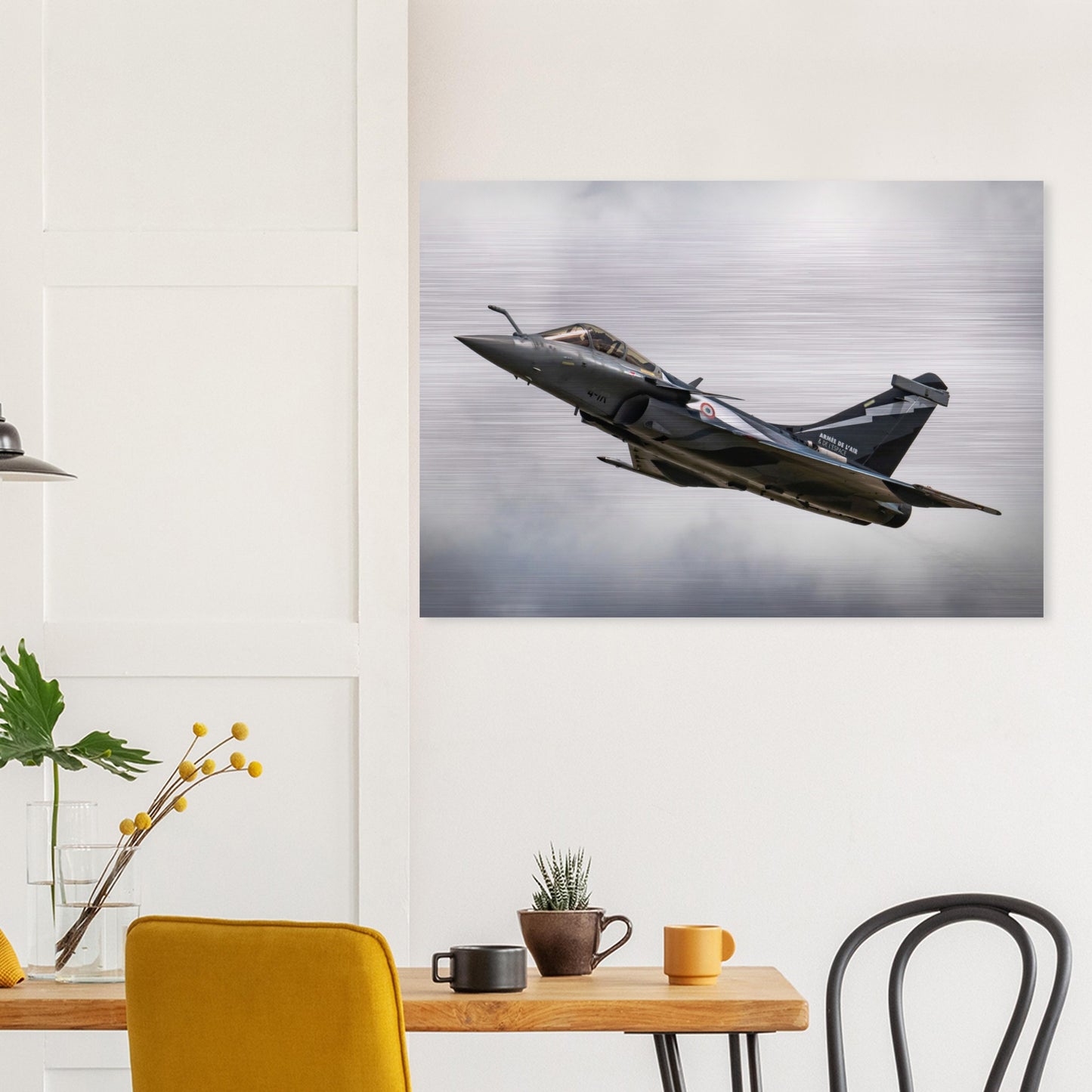 French Dassault Rafale Fighter Jet Print – Premium Brushed Aluminium Art