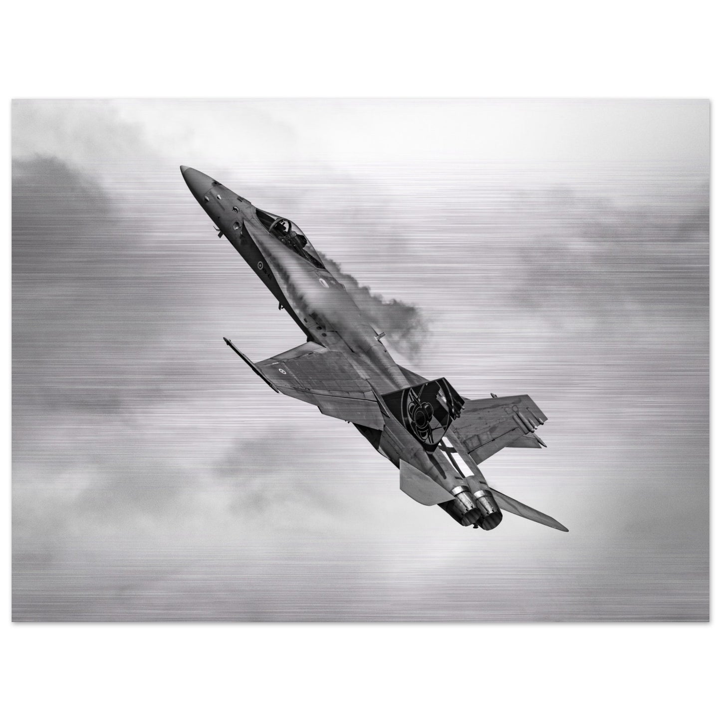 Finnish F/A-18 Hornet Brushed Aluminium Print – A Must-Have for Collectors