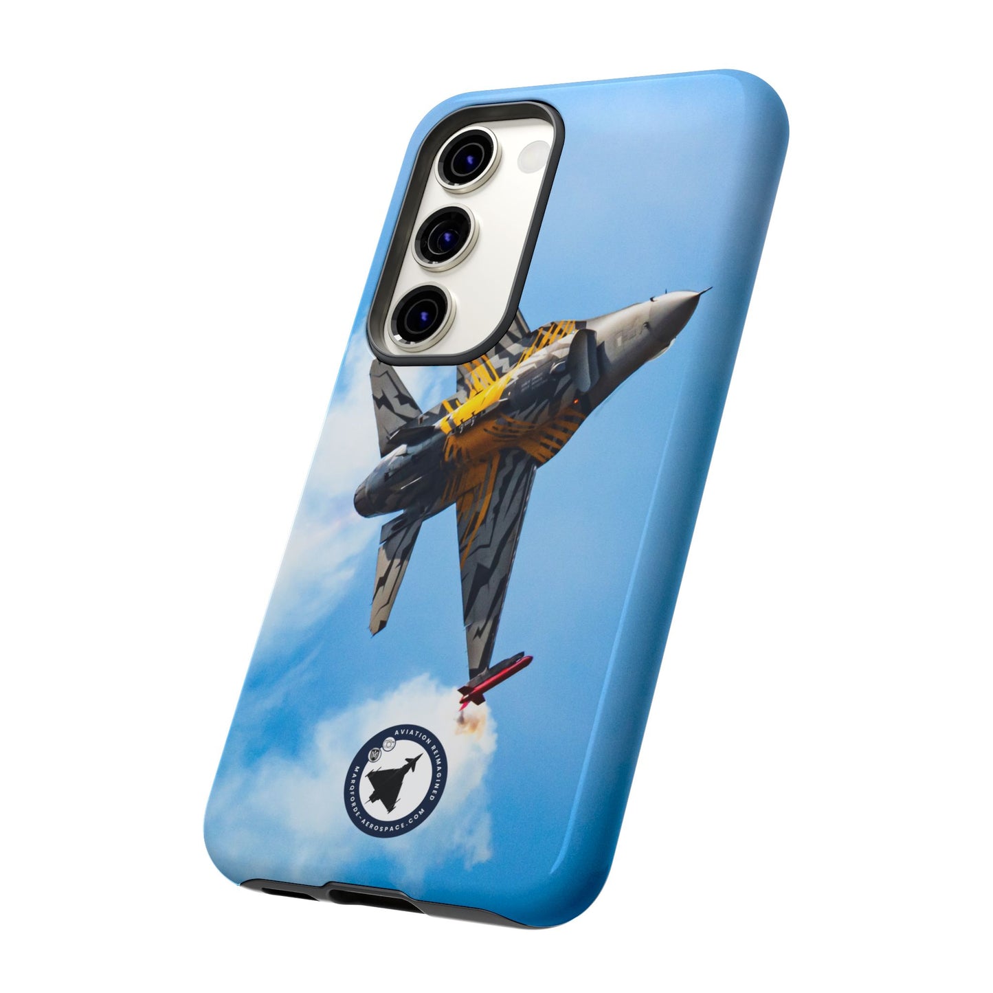 F-16 Viper Air Combat Scene – High-Quality Samsung Phone Case