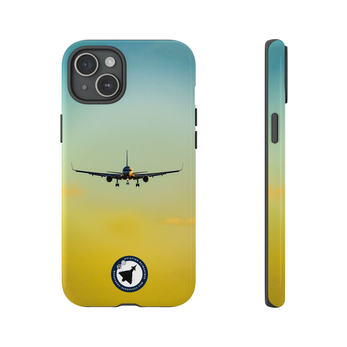 United Airlines Boeing 757 head-on on final approach aviation photo iPhone tough phone case – view 24