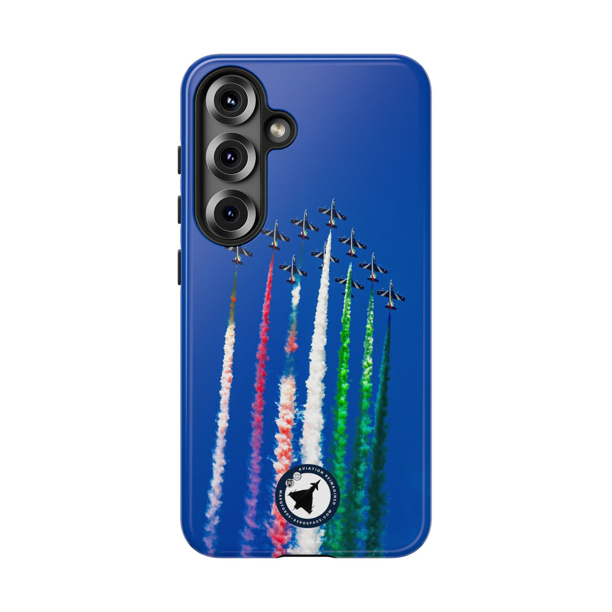 Frecce Tricolori formation trailing tricolour smoke aviation photo Samsung Galaxy tough phone case – view 22
