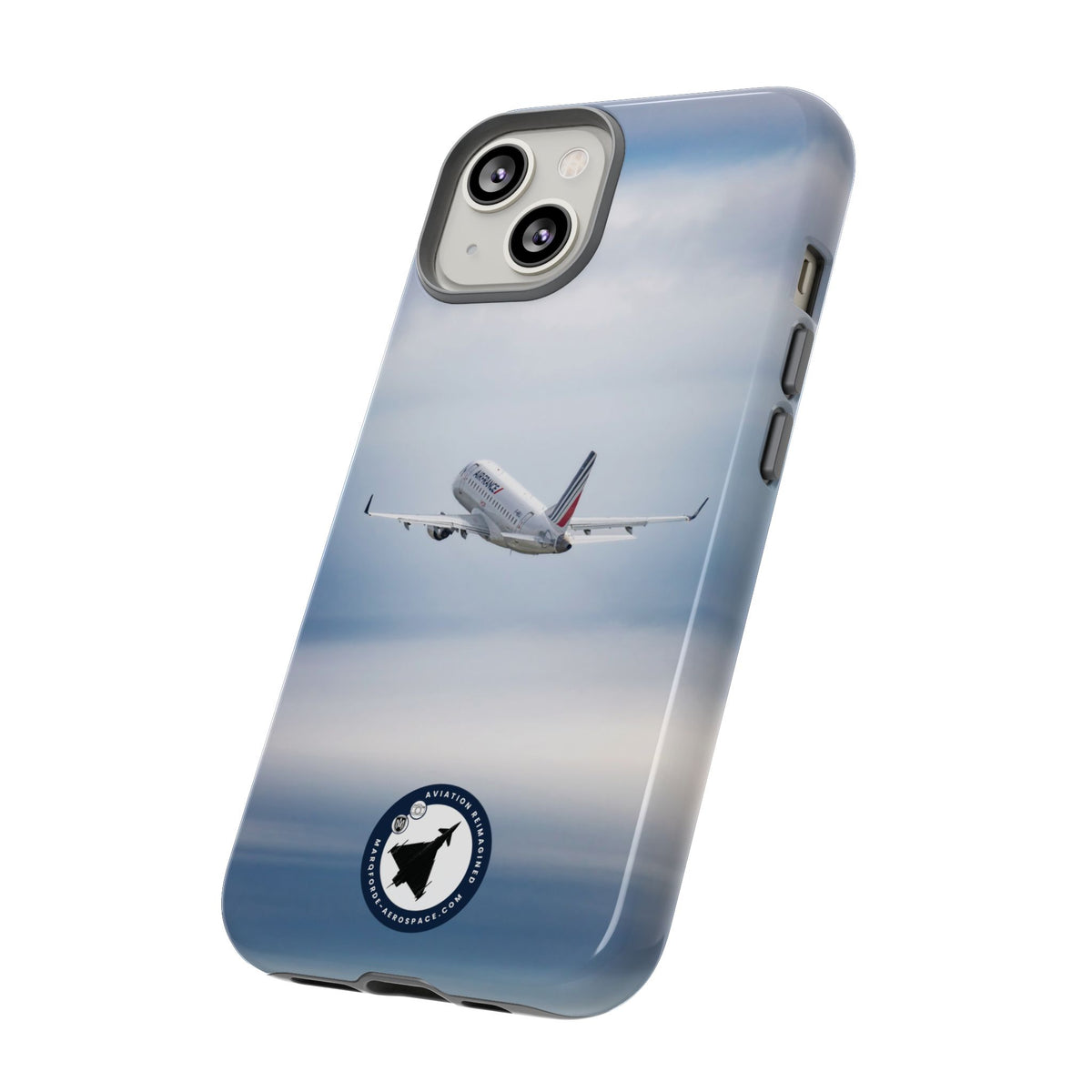 Air France Embraer E190 climbing after take-off aviation photo iPhone tough phone case – view 34