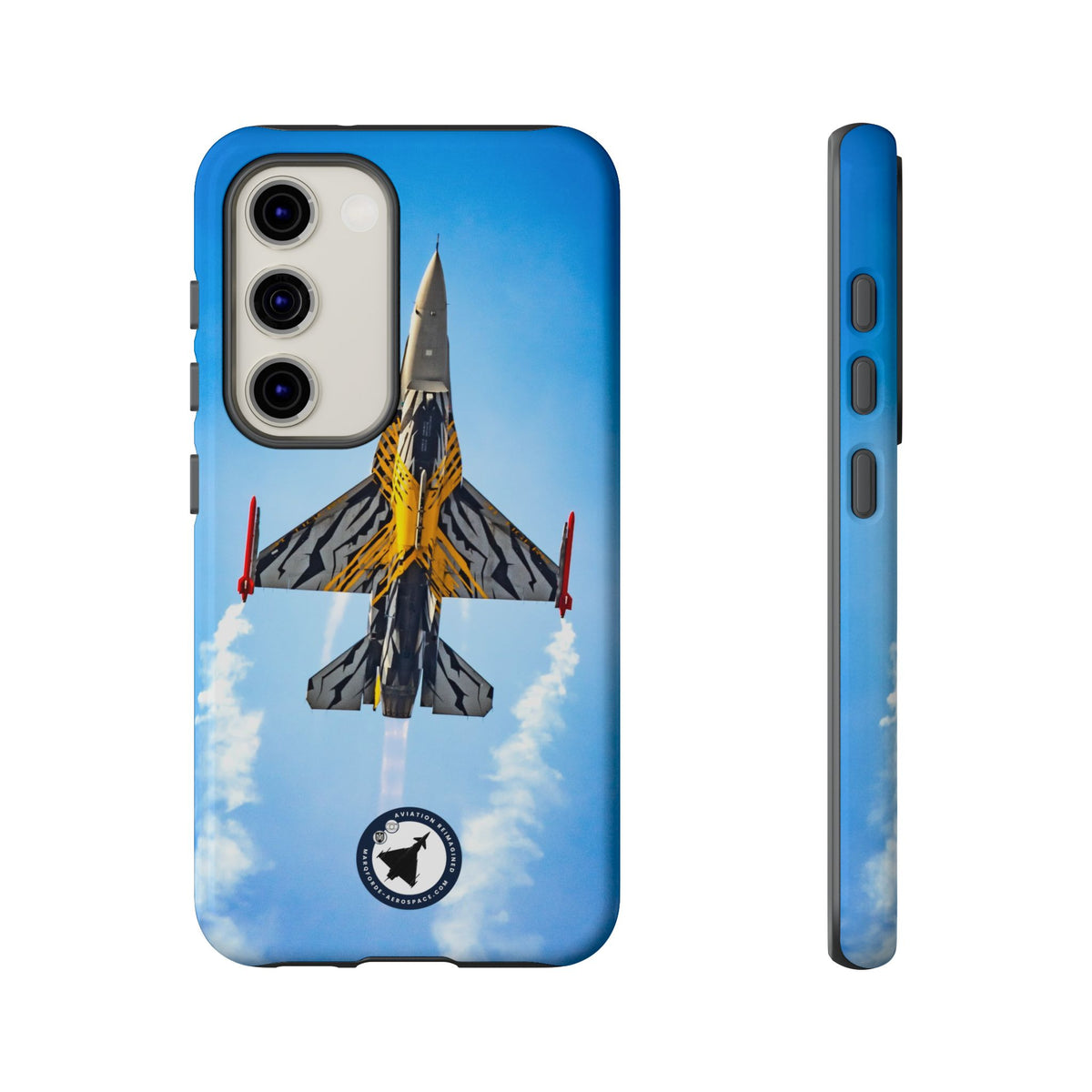 Belgian tiger-striped F-16 climbing vertically aviation photo Samsung Galaxy tough phone case – view 13