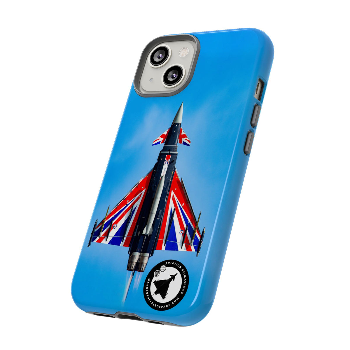 Union Flag Typhoon Blackjack climbing, seen from below aviation photo iPhone tough phone case – view 22