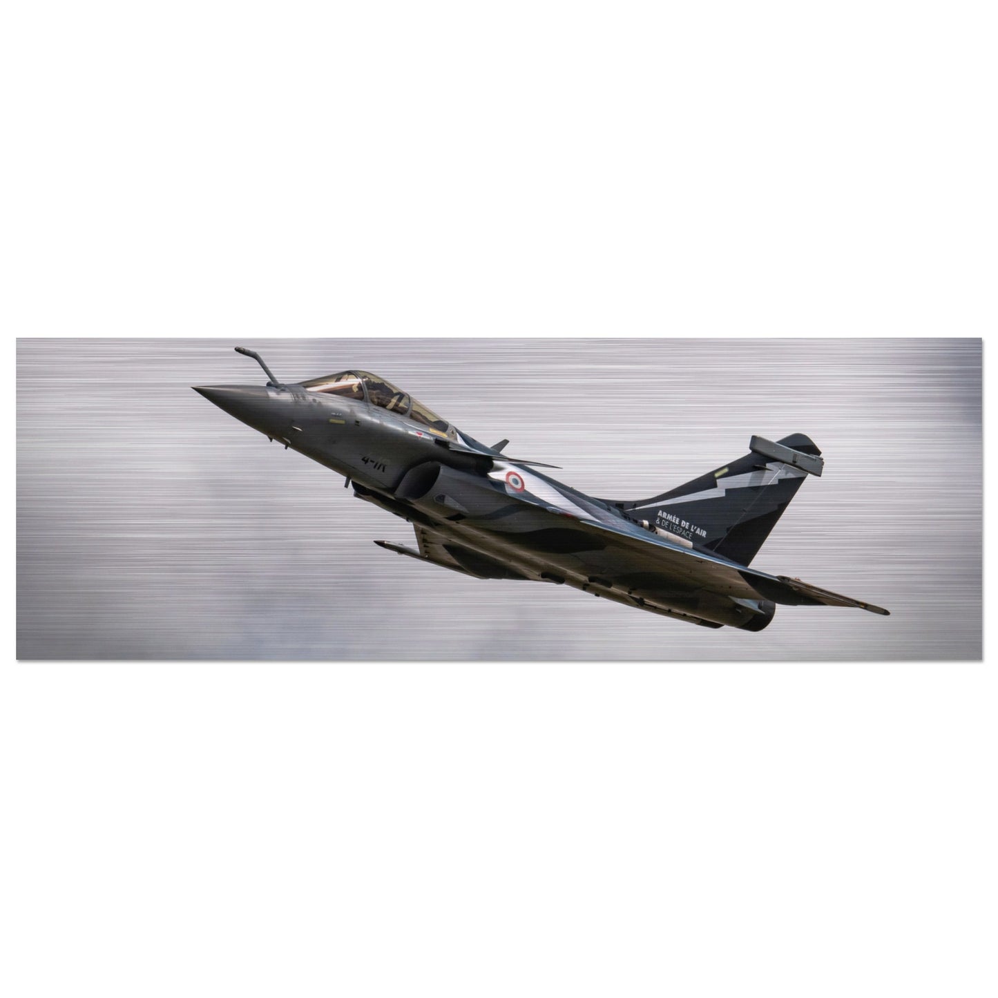 French Dassault Rafale Brushed Aluminium Print – Military Jet Display