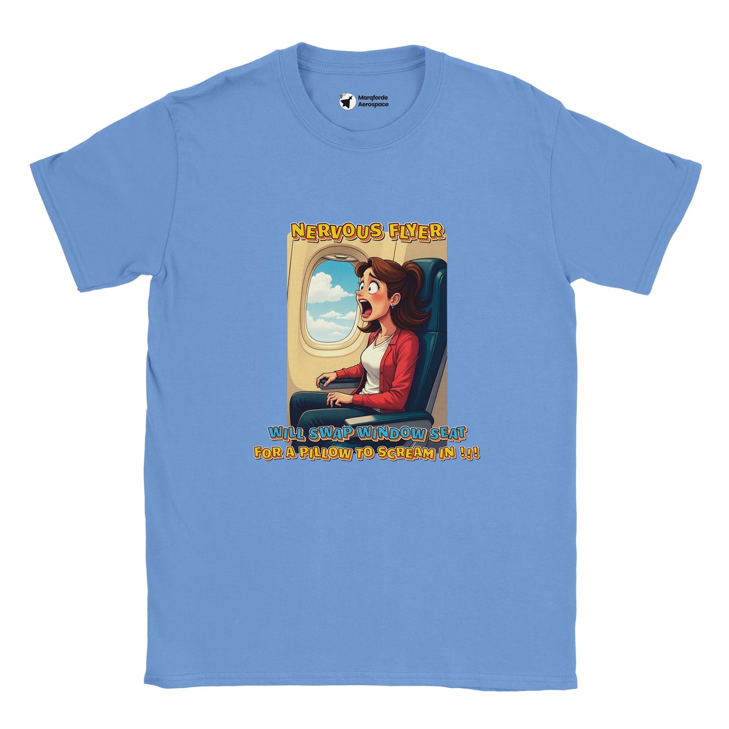 Casual Air Travel-Inspired T-Shirt – Nervous Flyer Edition