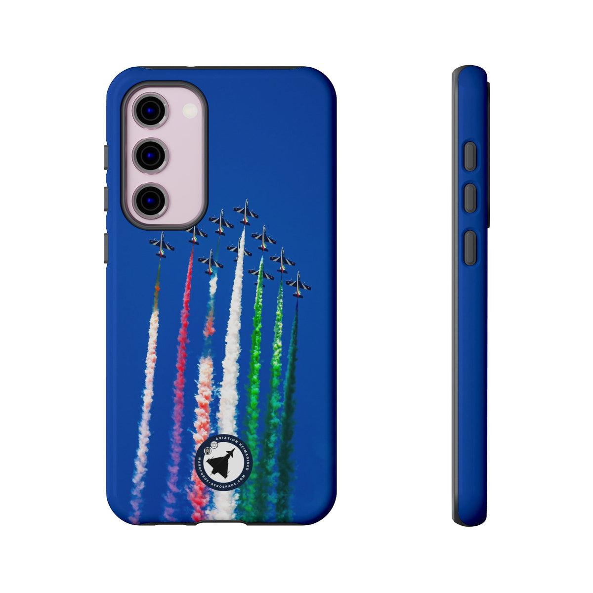 Frecce Tricolori formation trailing tricolour smoke aviation photo Samsung Galaxy tough phone case – view 18