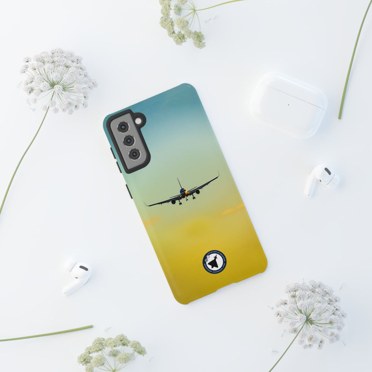 United Airlines Boeing 757 head-on on final approach aviation photo Samsung Galaxy tough phone case – view 24
