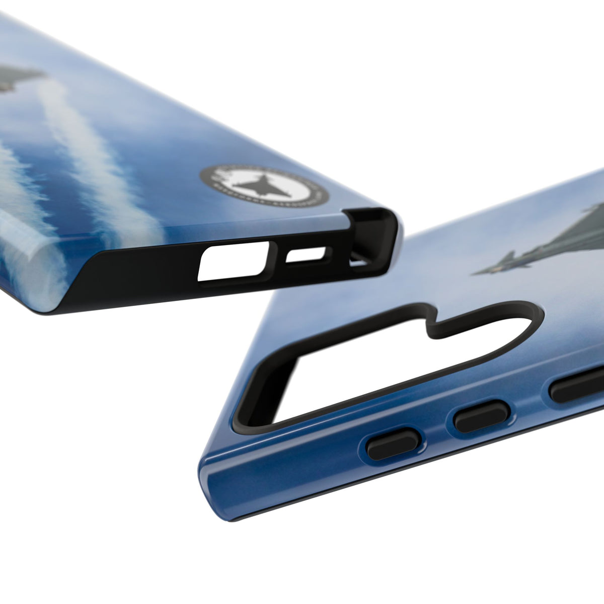 Italian Eurofighter climbing with twin white trails aviation photo Samsung Galaxy tough phone case – view 48