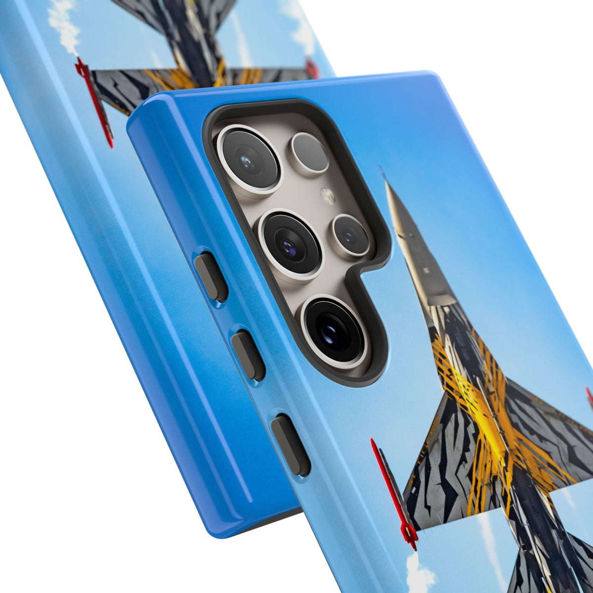 Belgian tiger-striped F-16 climbing vertically aviation photo Samsung Galaxy tough phone case – view 47