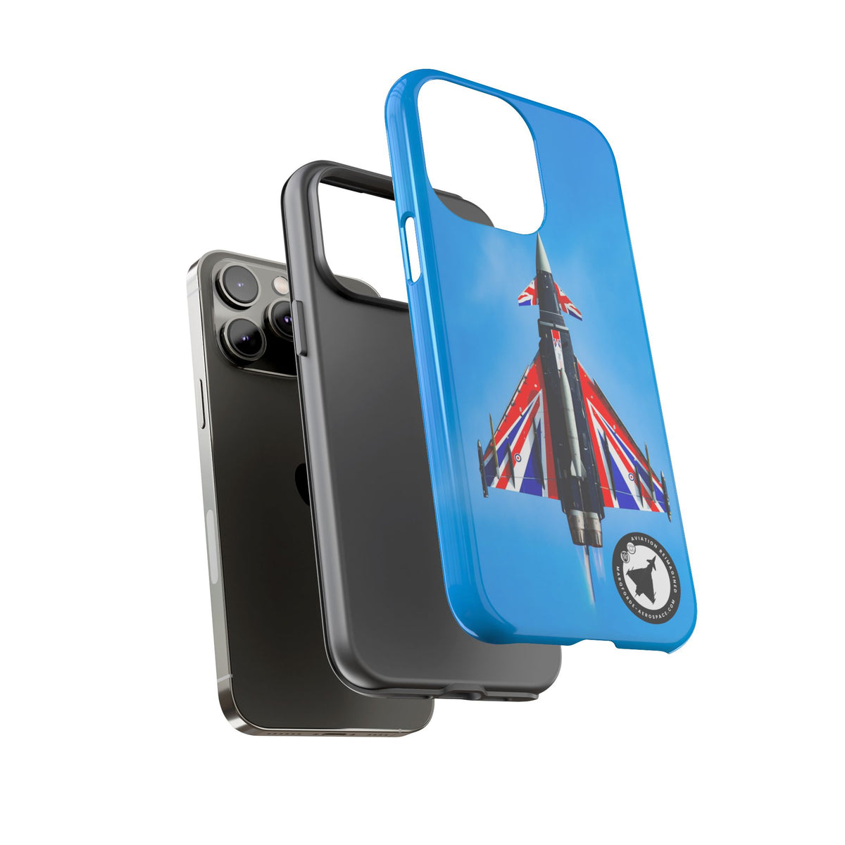 Union Flag Typhoon Blackjack climbing, seen from below aviation photo iPhone tough phone case – view 32