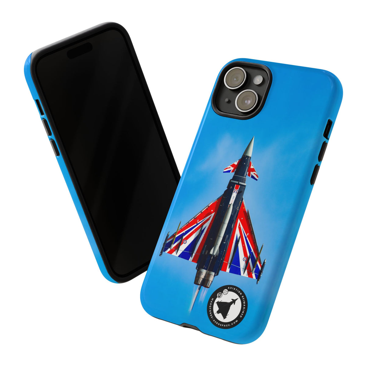 Union Flag Typhoon Blackjack climbing, seen from below aviation photo iPhone tough phone case – view 36