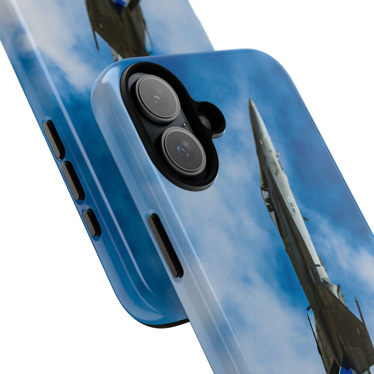 Finnish Hornet climbing with blue and white tail art aviation photo iPhone tough phone case – view 30