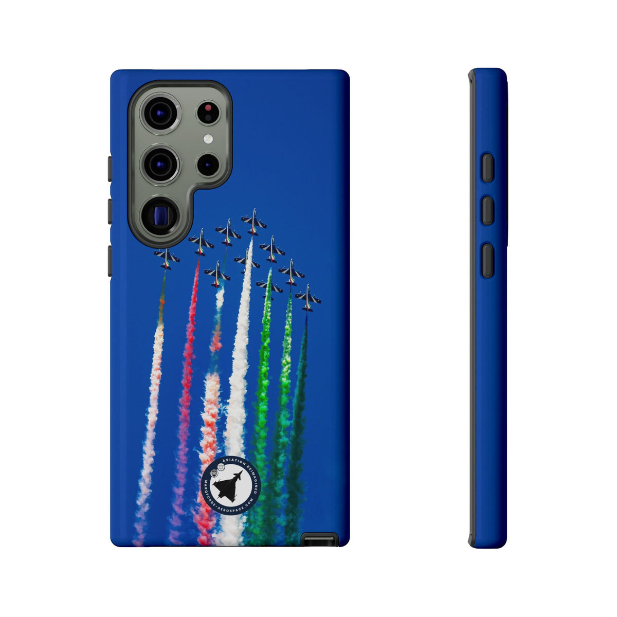Frecce Tricolori formation trailing tricolour smoke aviation photo Samsung Galaxy tough phone case – view 19