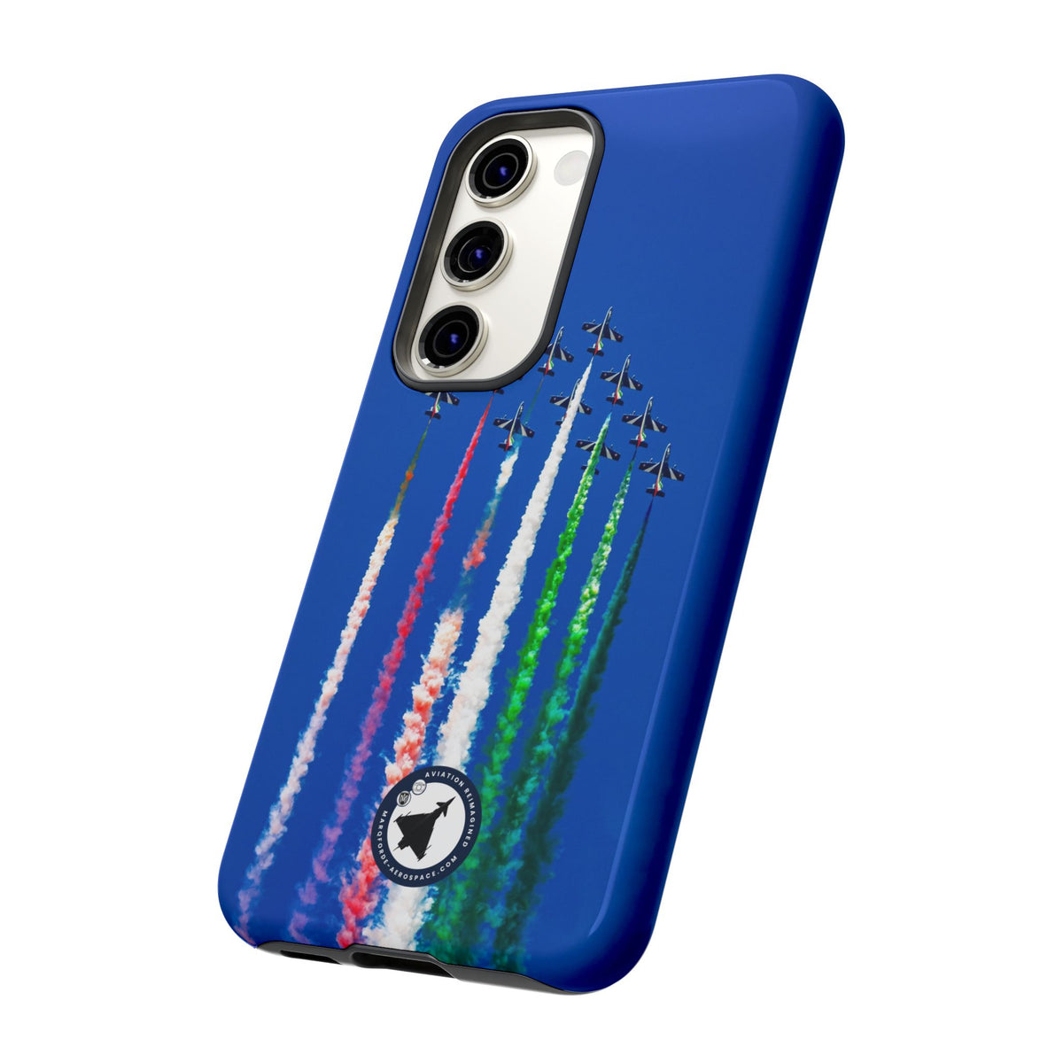 Frecce Tricolori formation trailing tricolour smoke aviation photo Samsung Galaxy tough phone case – view 38