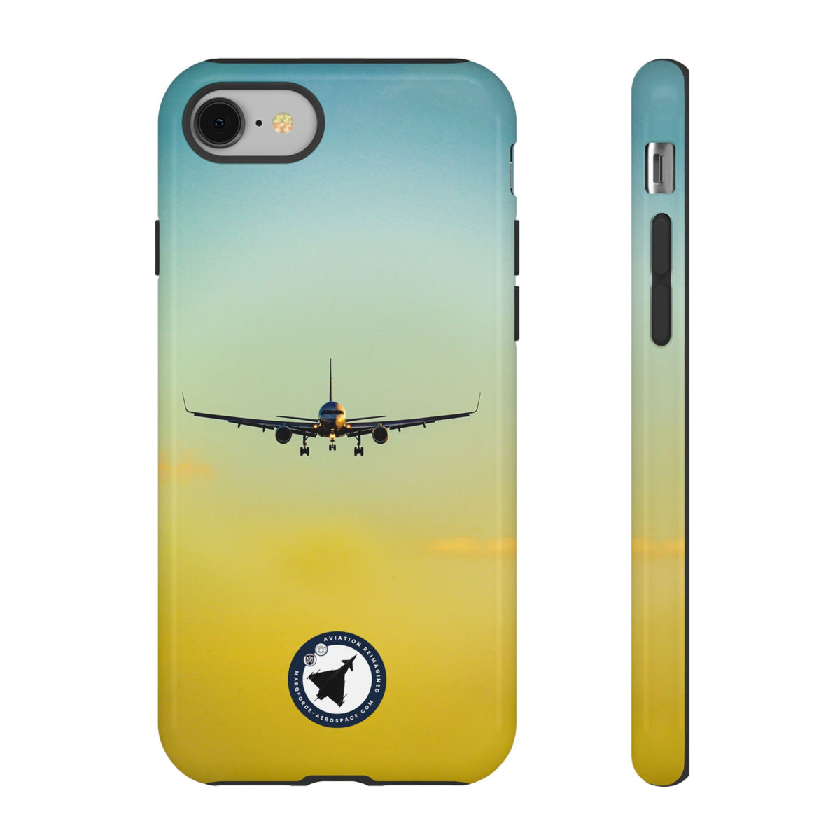 United Airlines Boeing 757 head-on on final approach aviation photo iPhone tough phone case – view 2