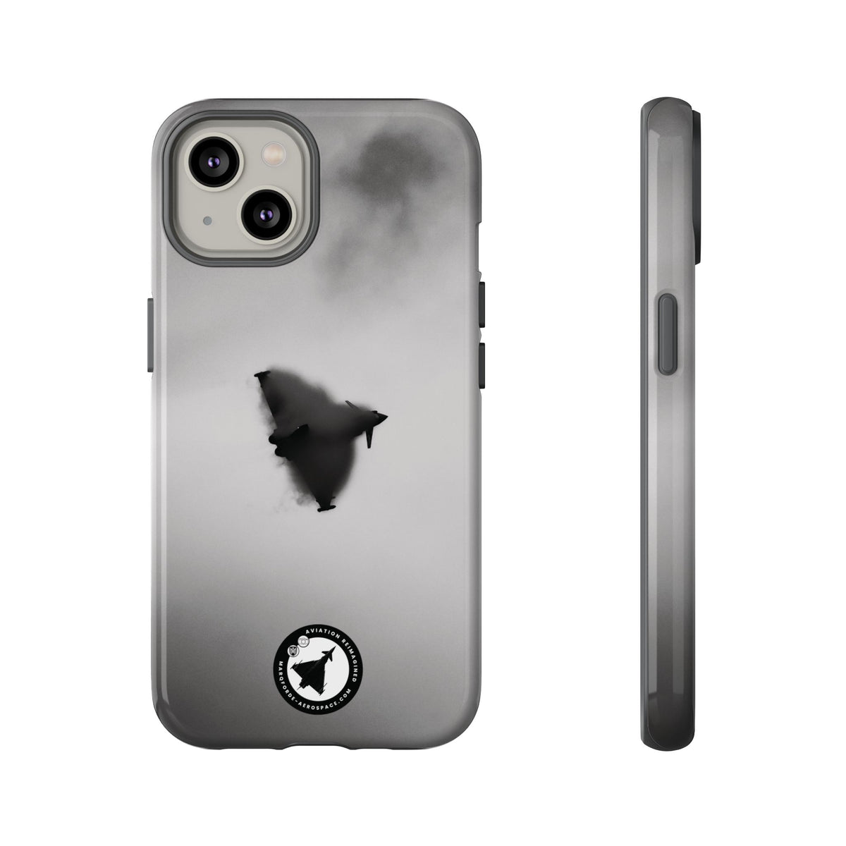 RAF Typhoon almost hidden in a cloud of vapour aviation photo iPhone tough phone case – view 19