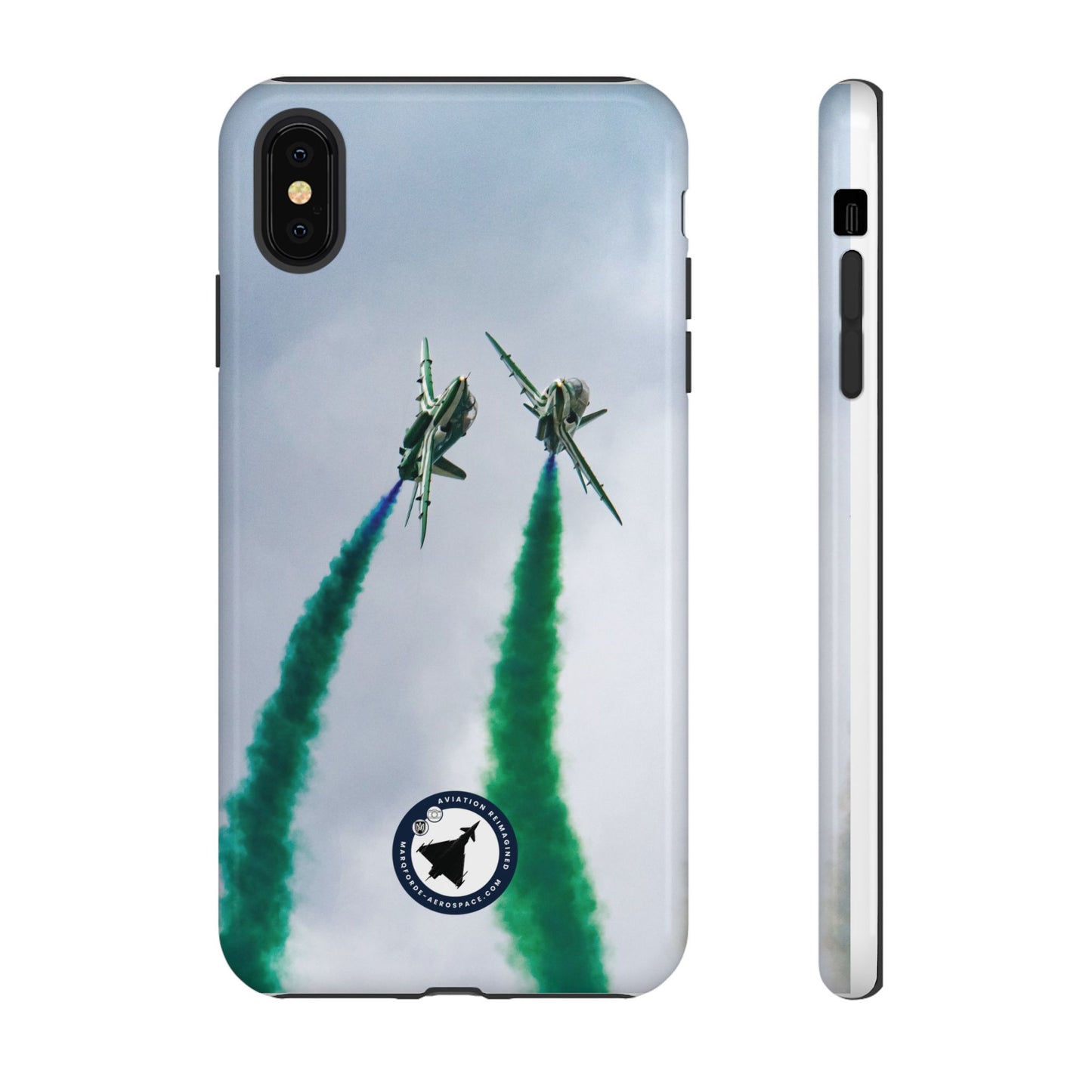 Durable iPhone Case Showcasing Saudi Hawks Jet Performance