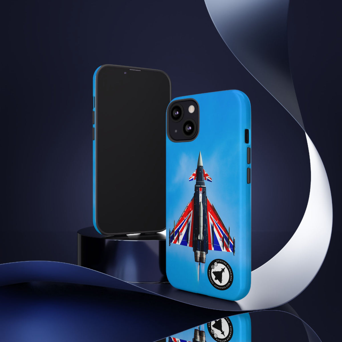 Union Flag Typhoon Blackjack climbing, seen from below aviation photo iPhone tough phone case – view 20