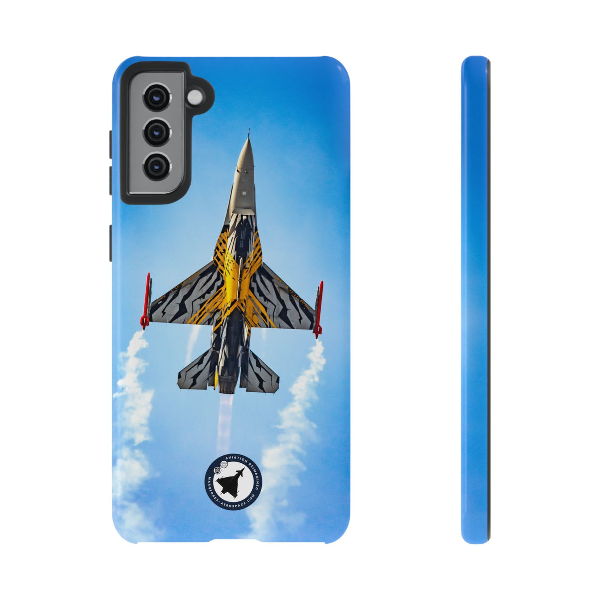Belgian tiger-striped F-16 climbing vertically aviation photo Samsung Galaxy tough phone case – view 6