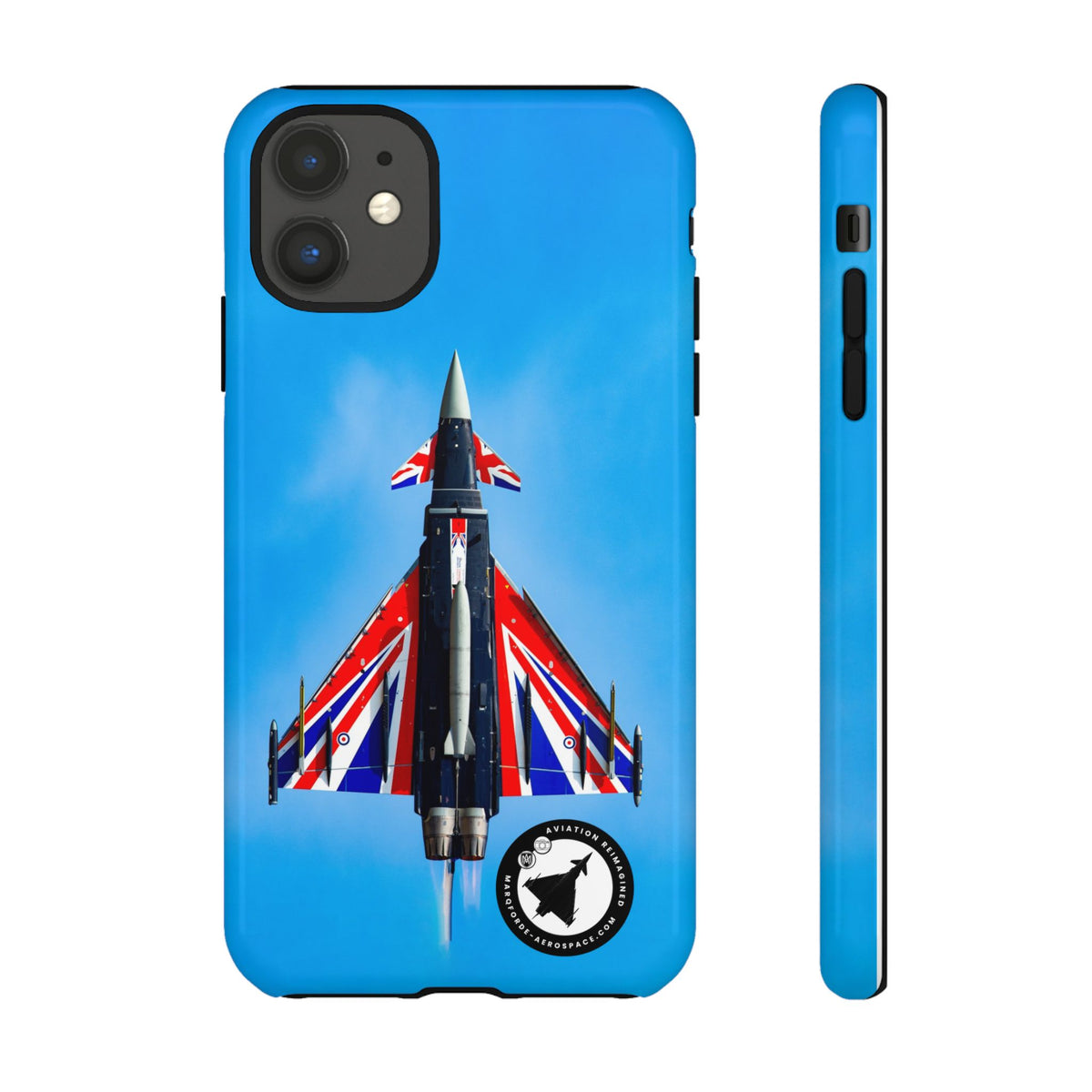 Union Flag Typhoon Blackjack climbing, seen from below aviation photo iPhone tough phone case – view 2