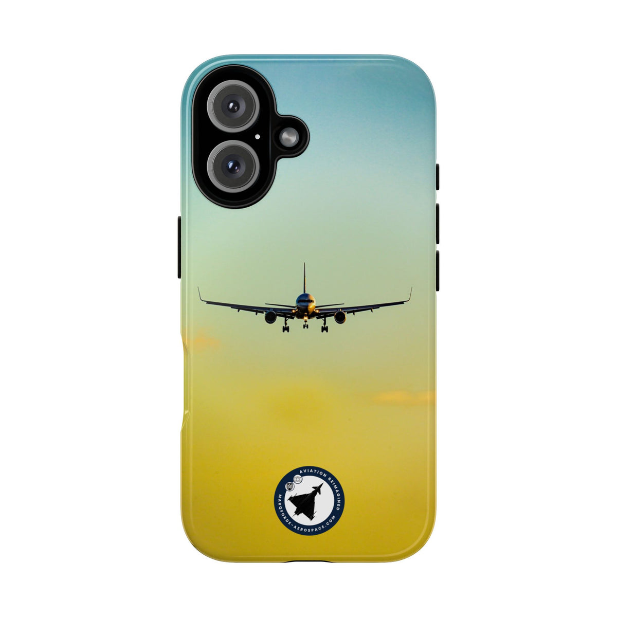 United Airlines Boeing 757 head-on on final approach aviation photo iPhone tough phone case – view 27