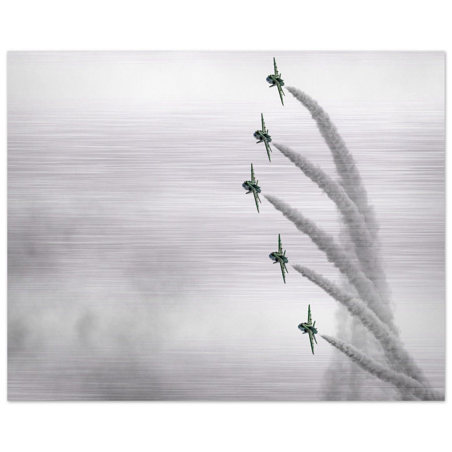 Royal Saudi Hawks Brushed Aluminum Print – Military Aerobatic Team Display