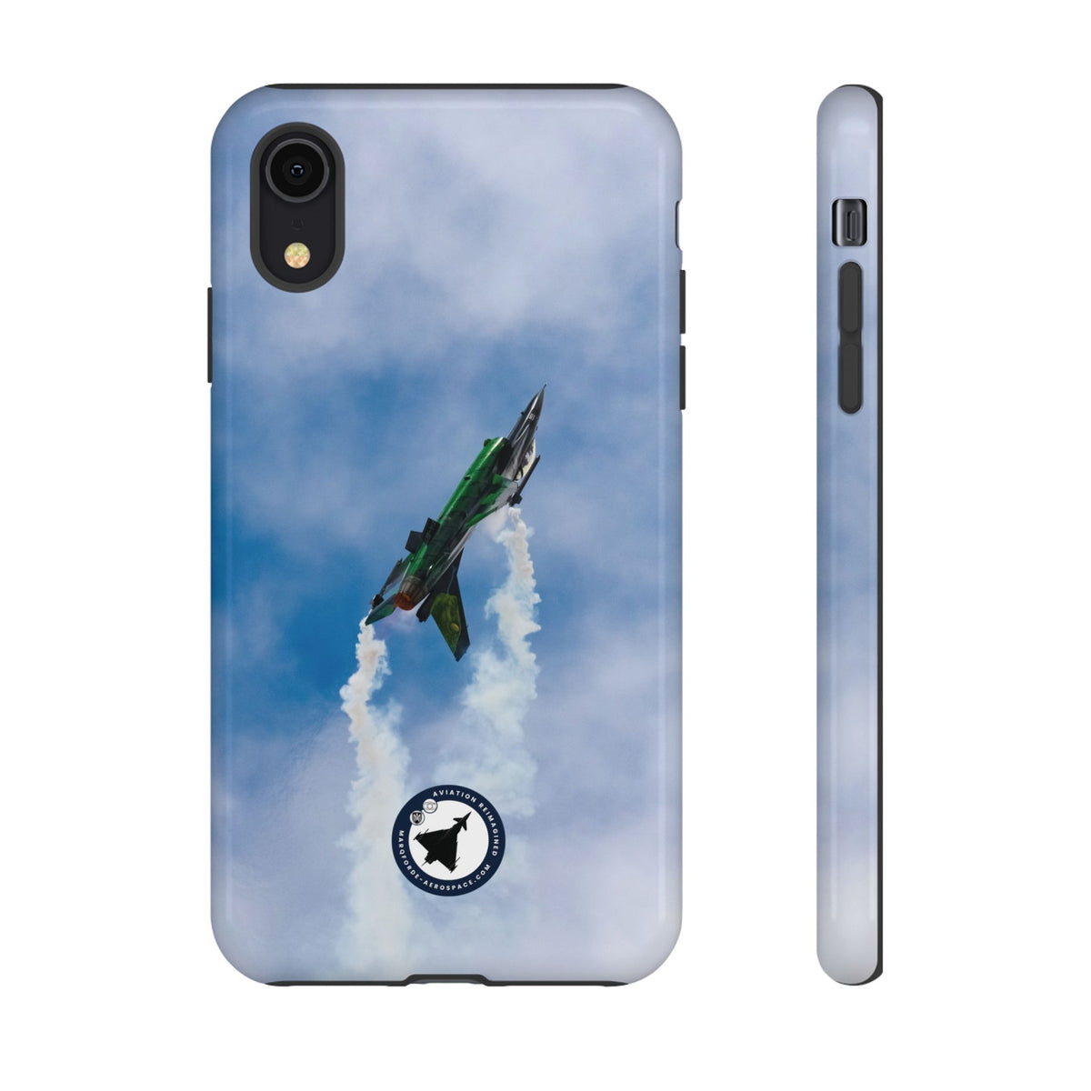 Green and black Belgian F-16 climbing with smoke aviation photo iPhone tough phone case – view 7