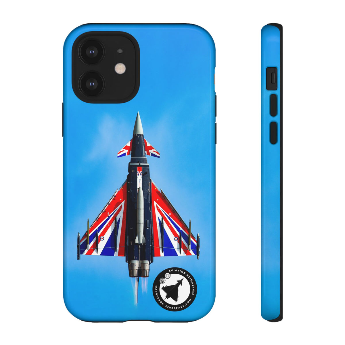 Union Flag Typhoon Blackjack climbing, seen from below aviation photo iPhone tough phone case – view 6