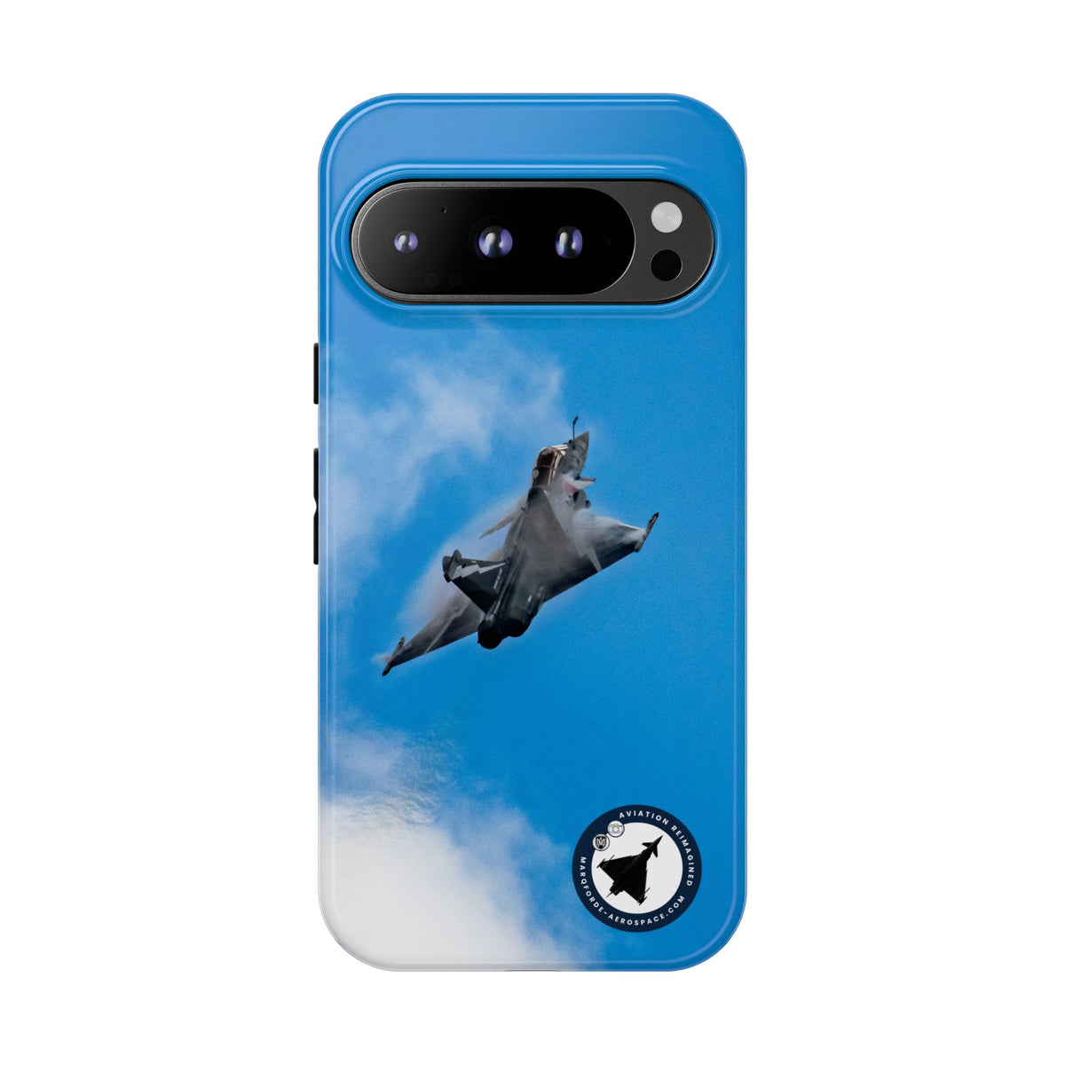 French Rafale in a high-G pull trailing wing vapour aviation photo Google Pixel tough phone case