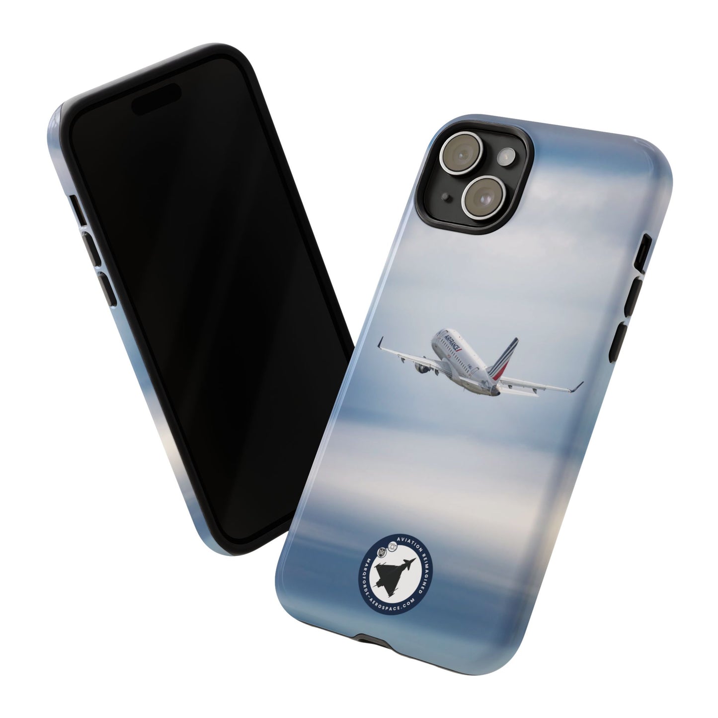 Protective Aviation iPhone Case Featuring Air France Embraer 190 in Action