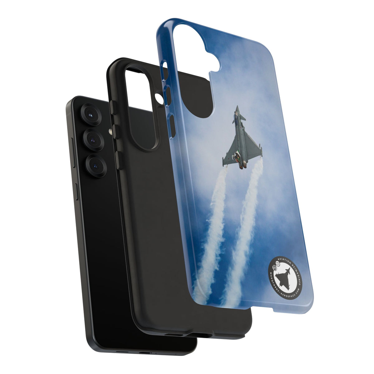 Italian Eurofighter climbing with twin white trails aviation photo Samsung Galaxy tough phone case – view 52