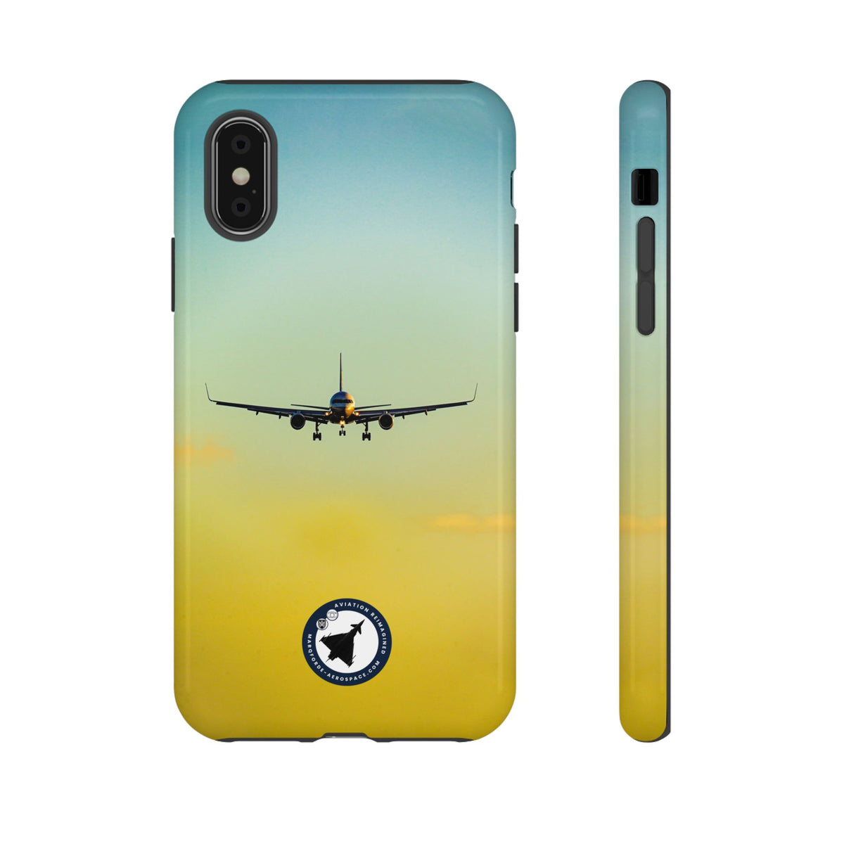 United Airlines Boeing 757 head-on on final approach aviation photo iPhone tough phone case – view 6