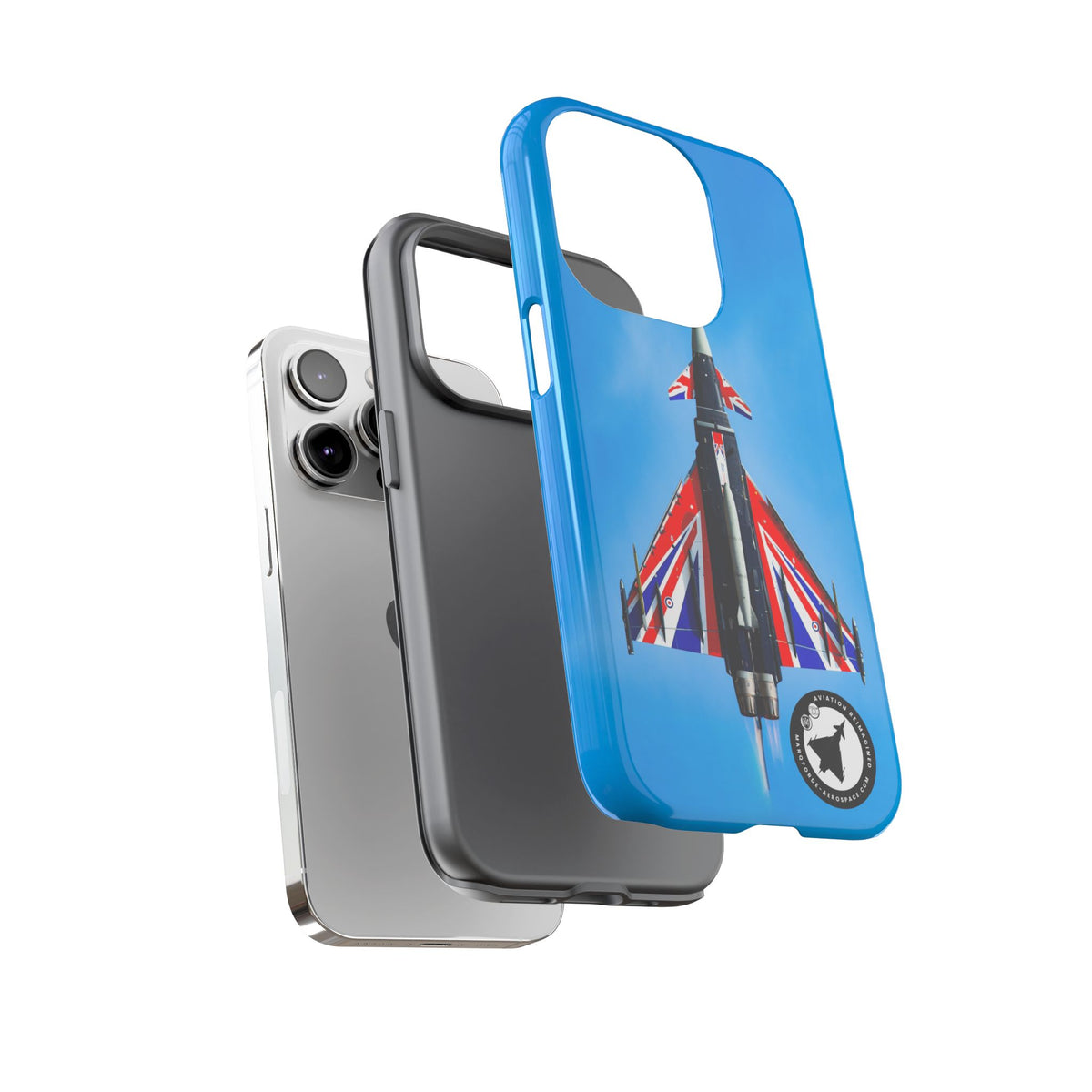 Union Flag Typhoon Blackjack climbing, seen from below aviation photo iPhone tough phone case – view 26