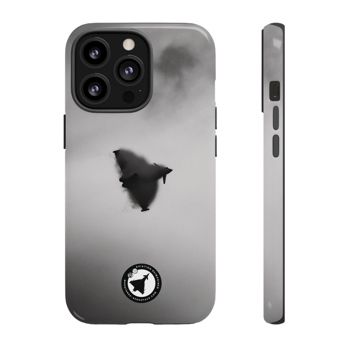 RAF Typhoon almost hidden in a cloud of vapour aviation photo iPhone tough phone case – view 17