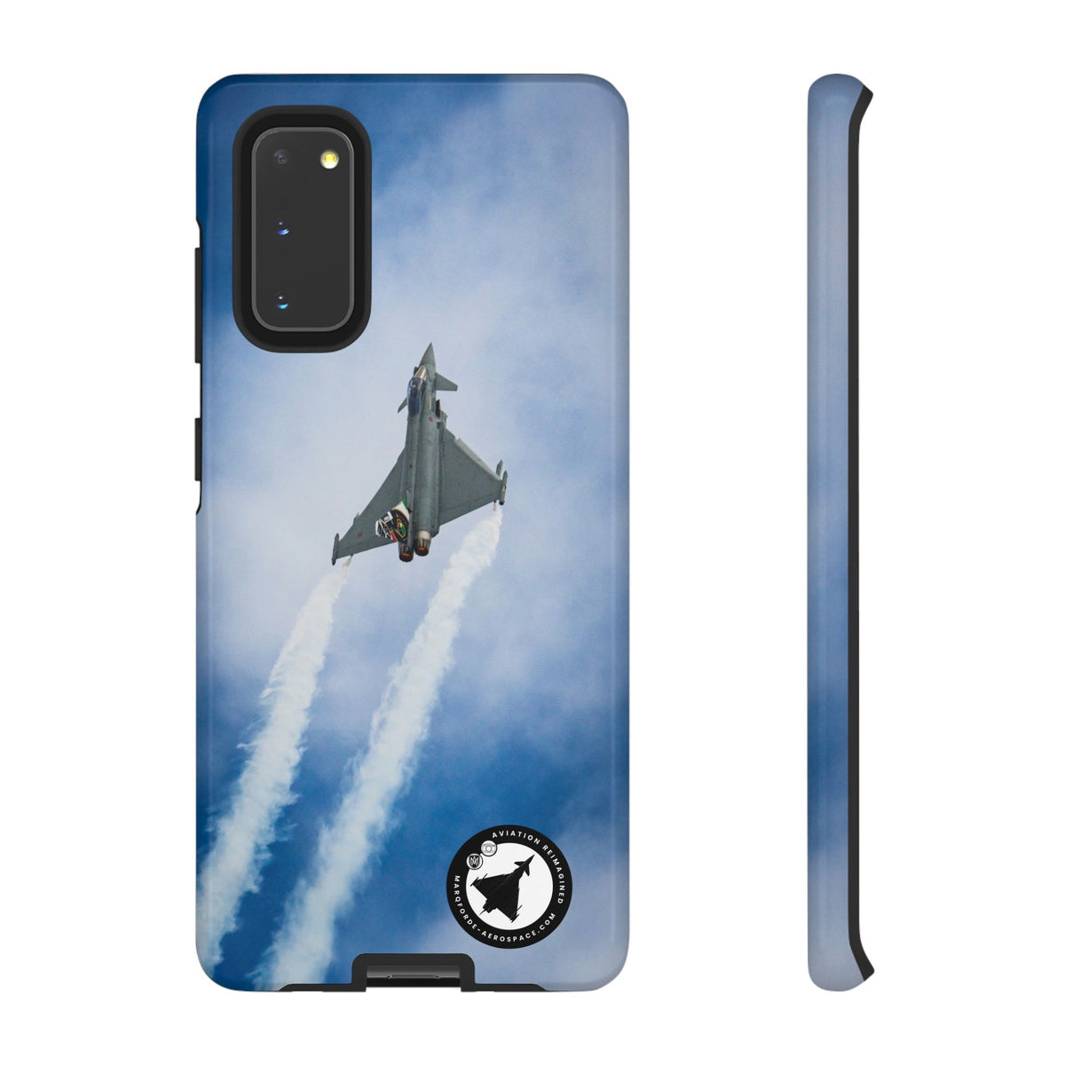 Italian Eurofighter climbing with twin white trails aviation photo Samsung Galaxy tough phone case – view 2