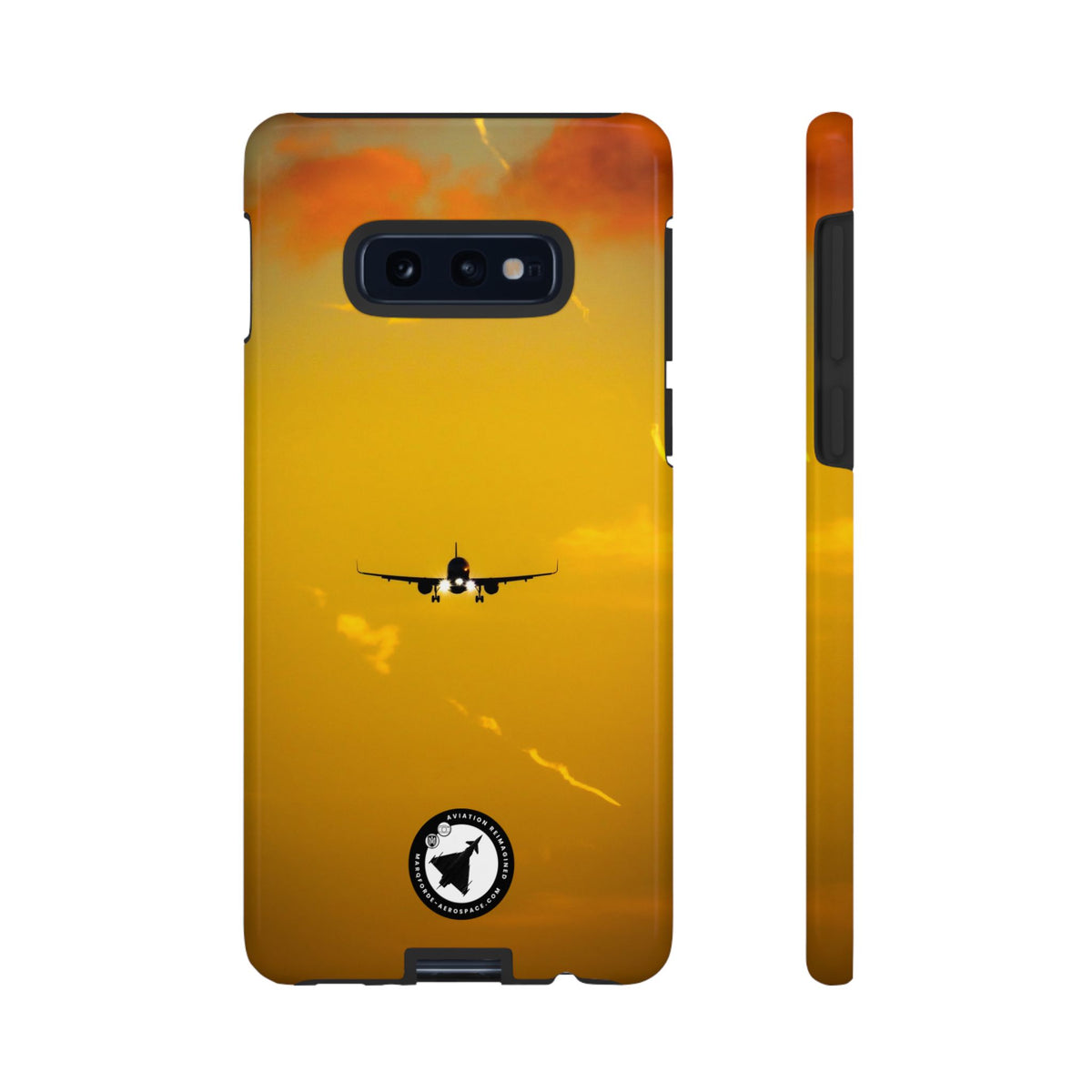 Aer Lingus A321neo on final approach, gold sky aviation photo Samsung Galaxy tough phone case – view 3