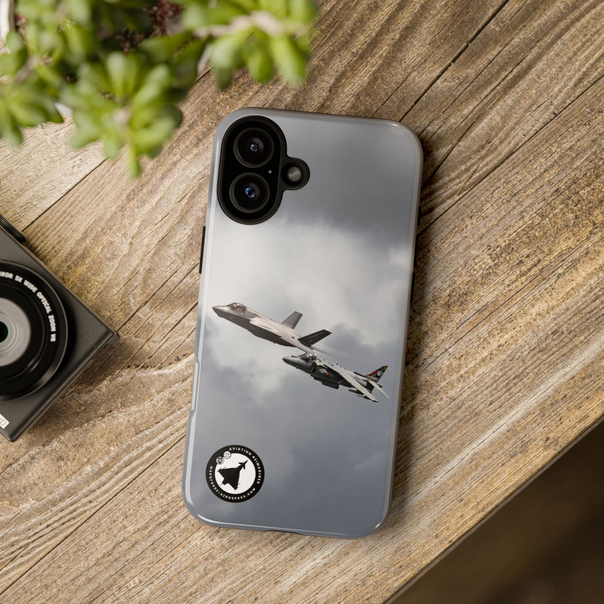 RAF F-35B and Spanish Navy Harrier in formation aviation photo iPhone tough phone case – view 41