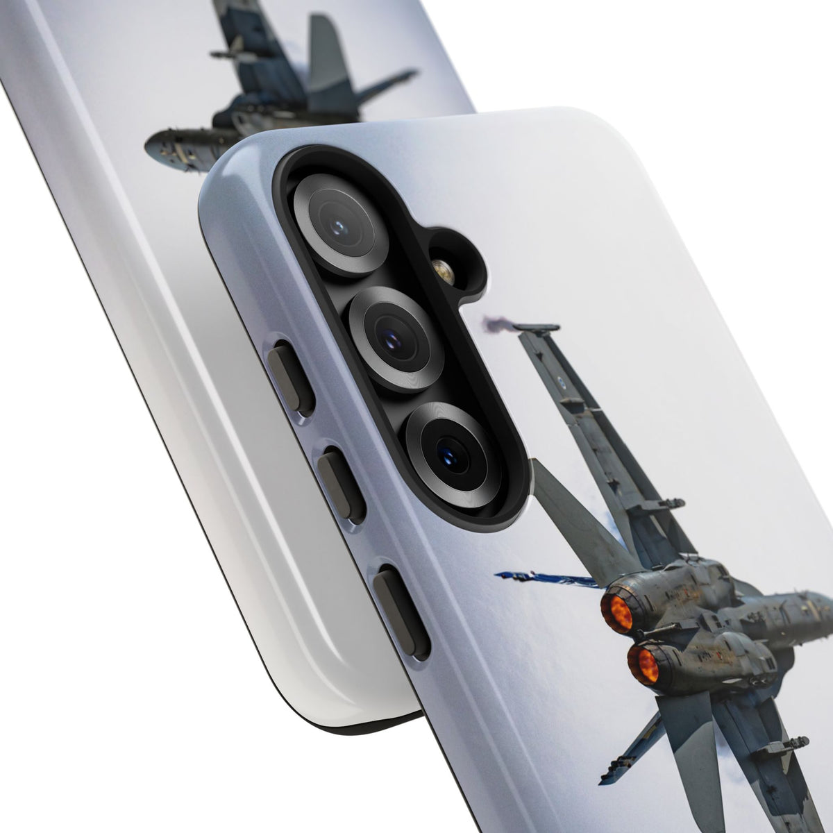 Finnish F/A-18 Hornet turning with afterburners lit aviation photo Samsung Galaxy tough phone case – view 20