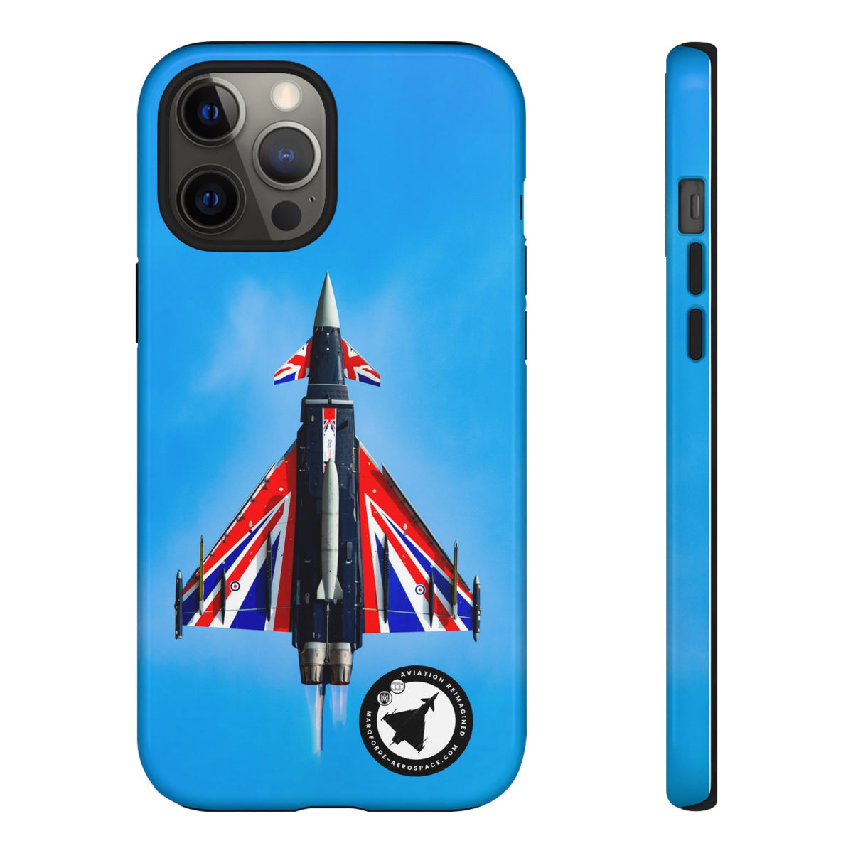 Union Flag Typhoon Blackjack climbing, seen from below aviation photo iPhone tough phone case – view 8