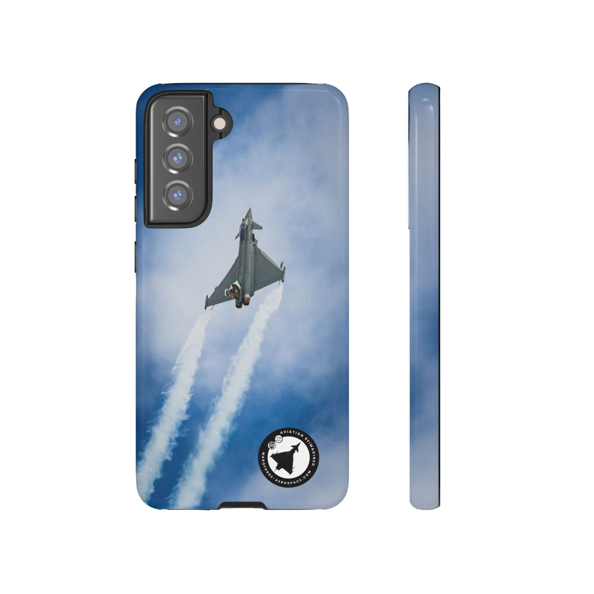 Italian Eurofighter climbing with twin white trails aviation photo Samsung Galaxy tough phone case – view 9
