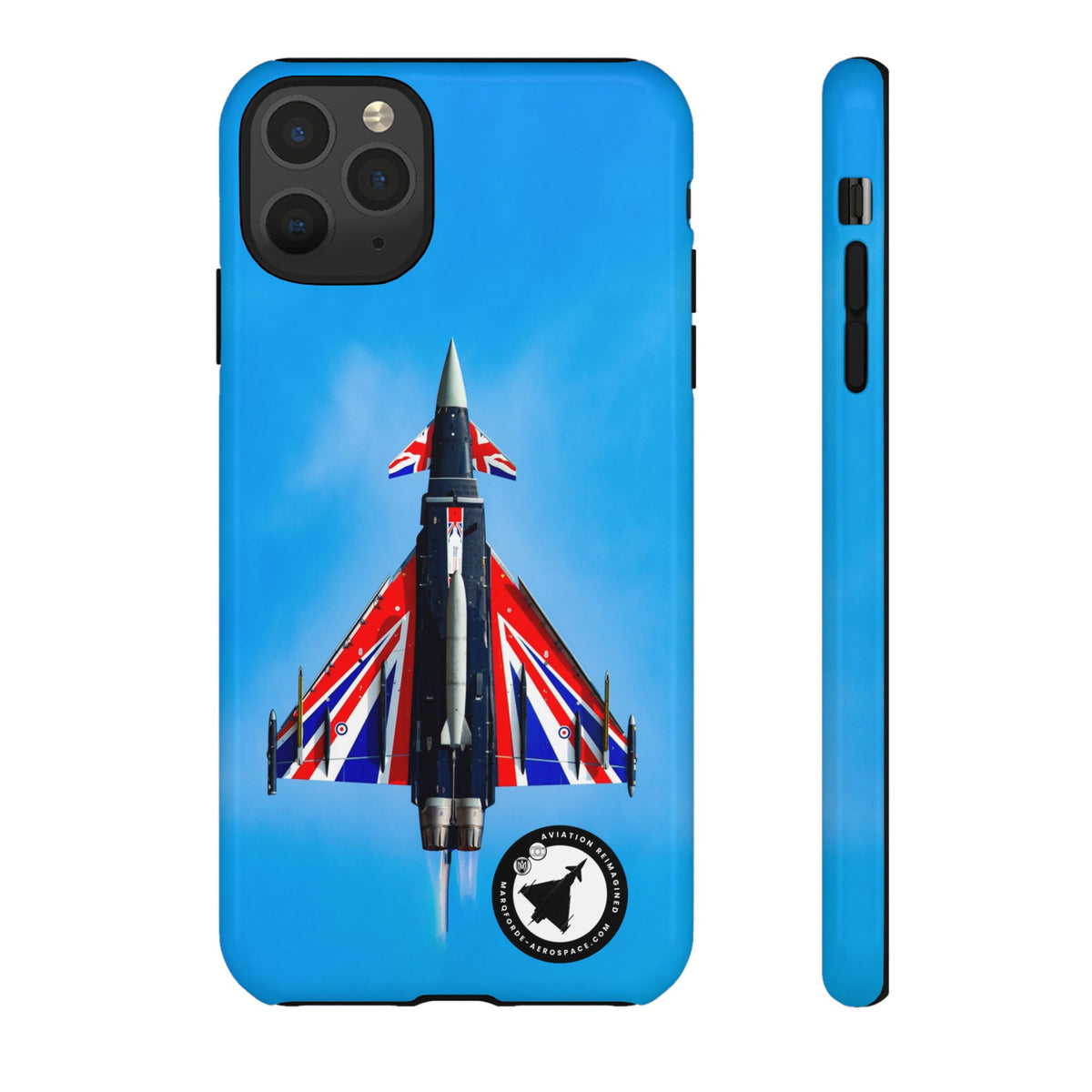 Union Flag Typhoon Blackjack climbing, seen from below aviation photo iPhone tough phone case – view 4